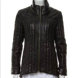 Helmut Lang Winter Down leather jacket XS 0 black